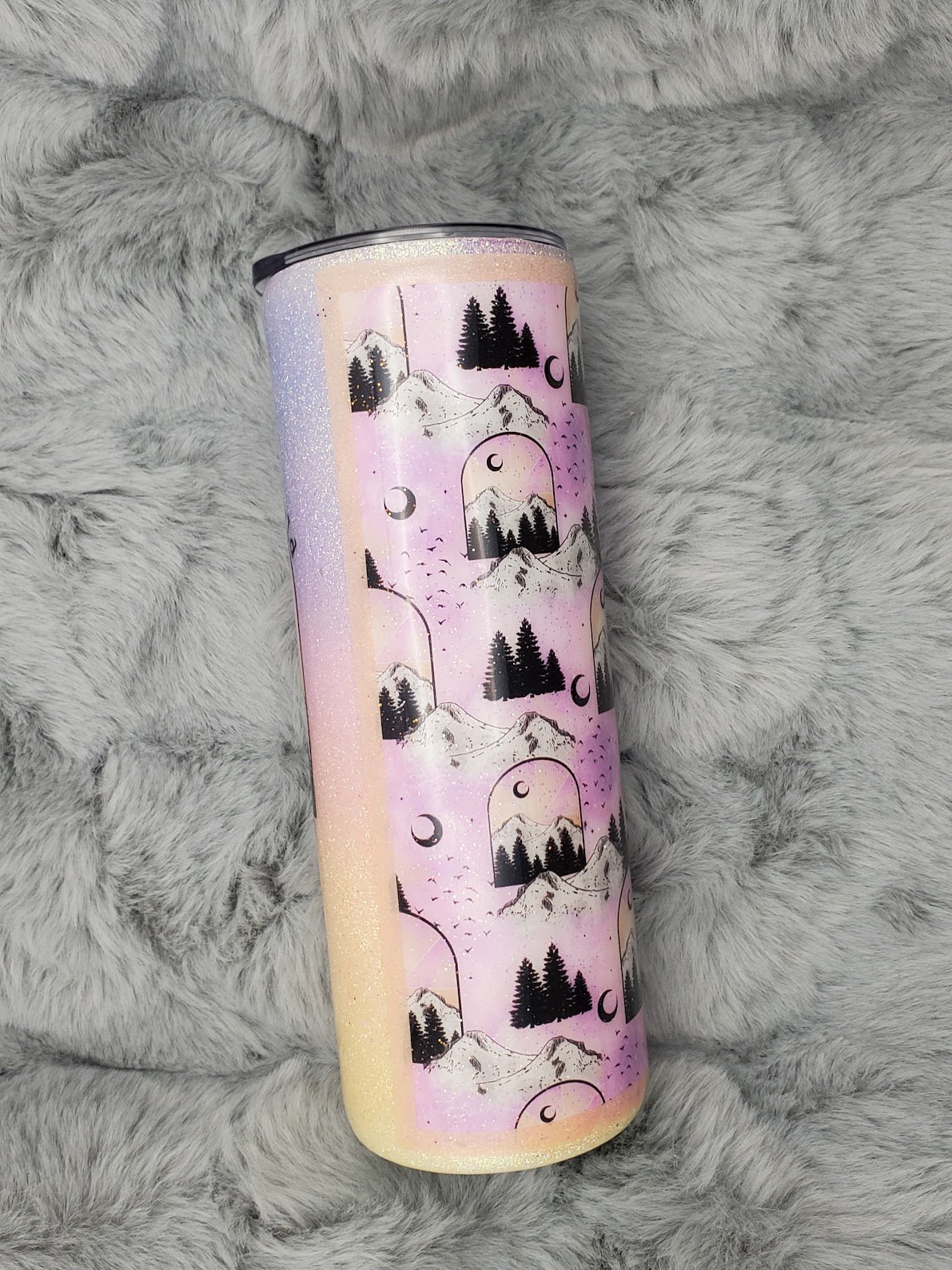 Explore The World Glitter Tumbler 20oz Skinny