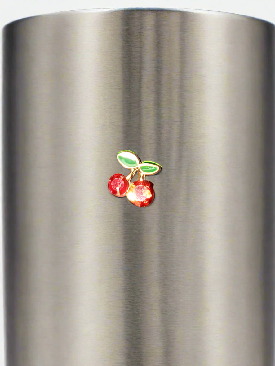 Jeweled Cherry Alloy Tumbler Embellishment Nail Charm 15mm