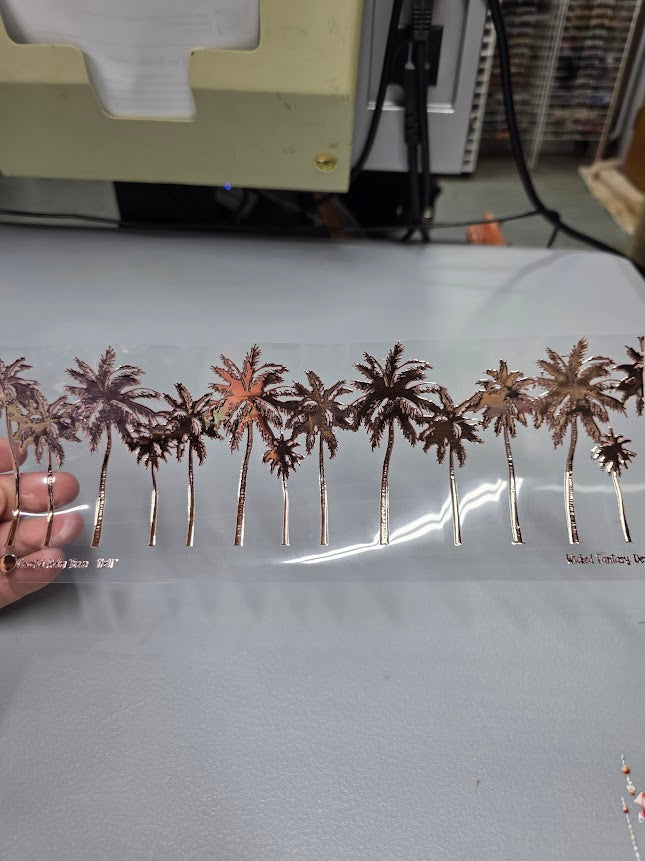 UVDTF Rose Gold Metallic Palm Tree Border 11"