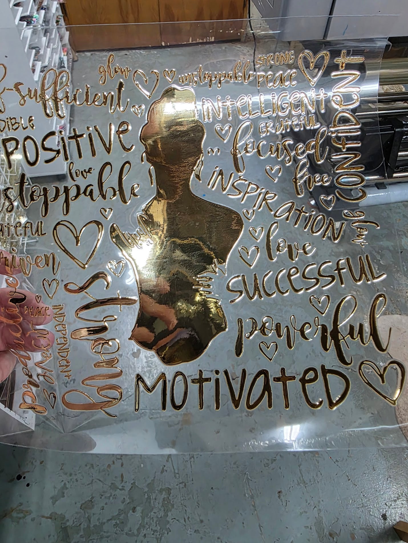 UVDTF Metallic Champagne Inspirational Quotes Collage 11"x11"