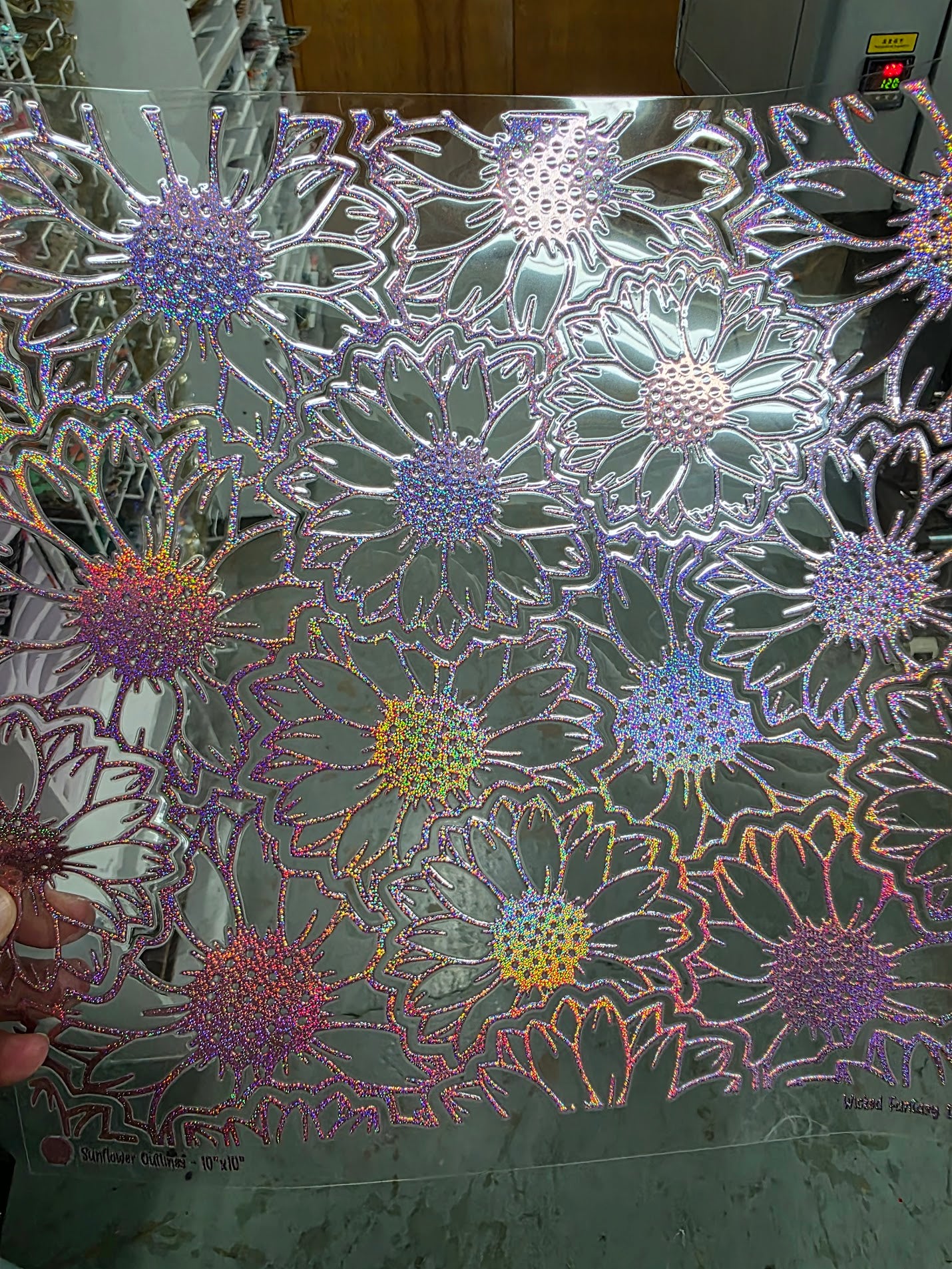 UVDTF Prism Rose Holographic Sunflowers 11"x11"