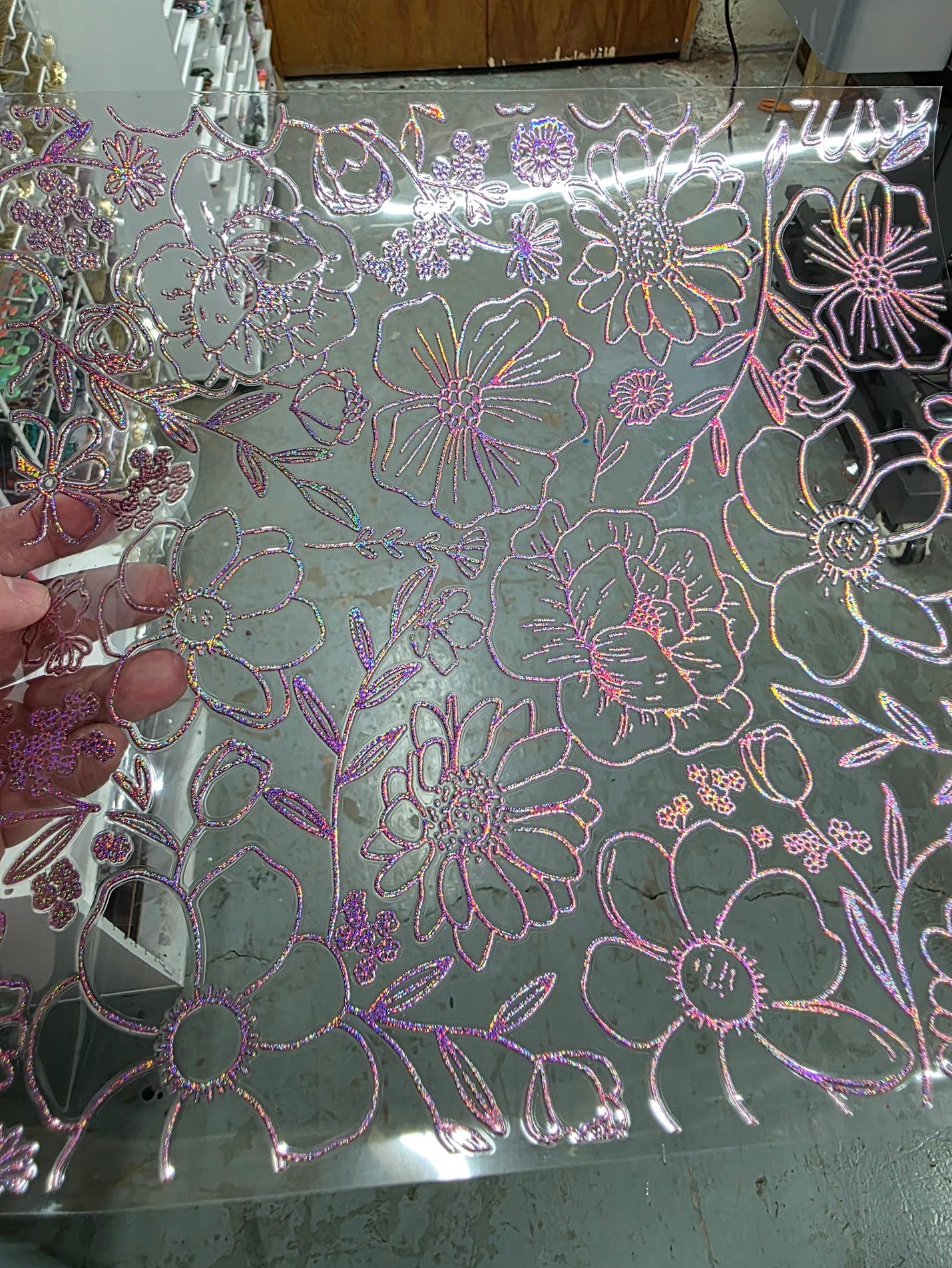 UVDTF Prism Rose Holographic Posies 11"x11"