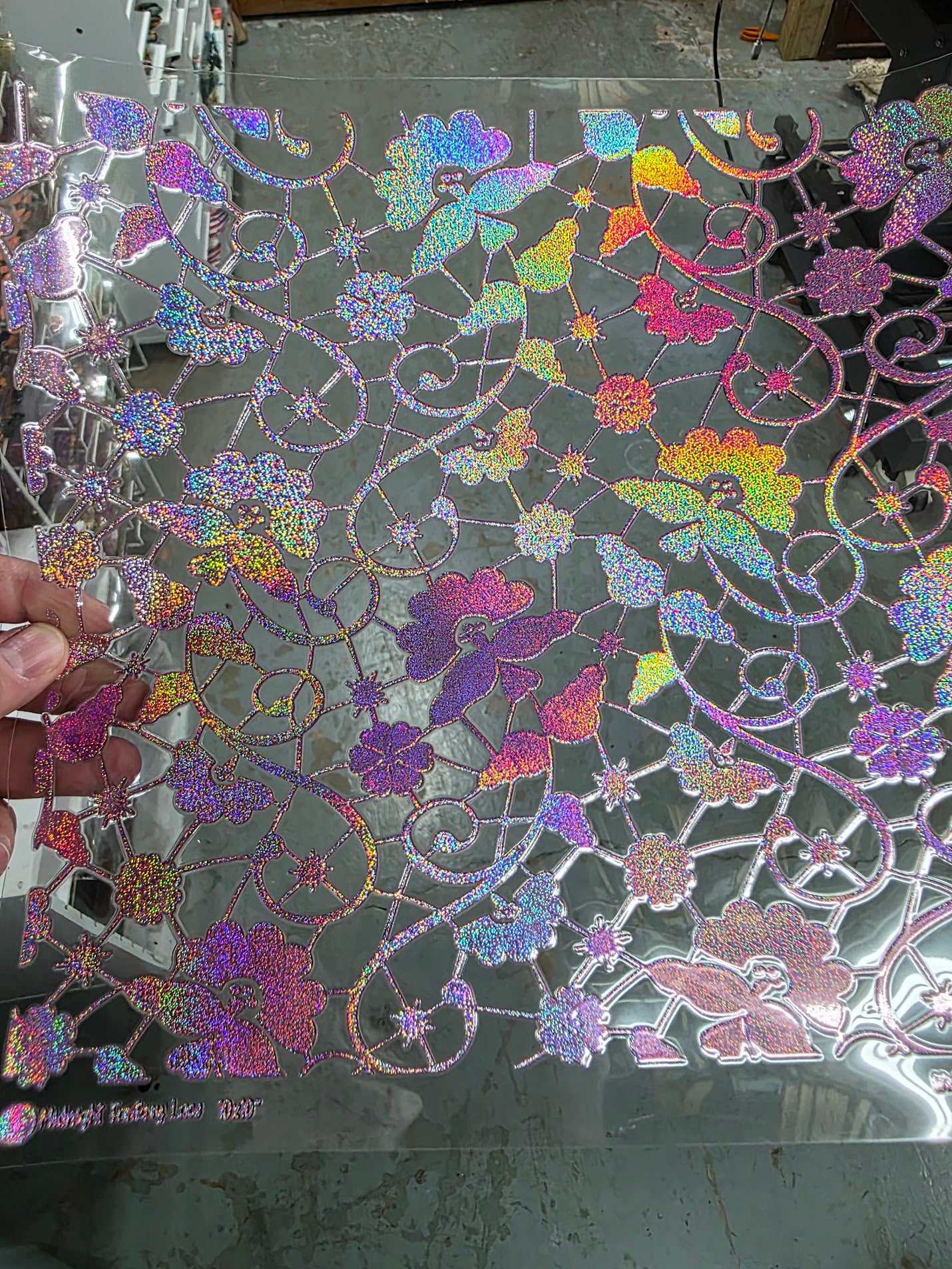UVDTF Prism Rose Holographic Midnight Fantasy Lace 11"x11"