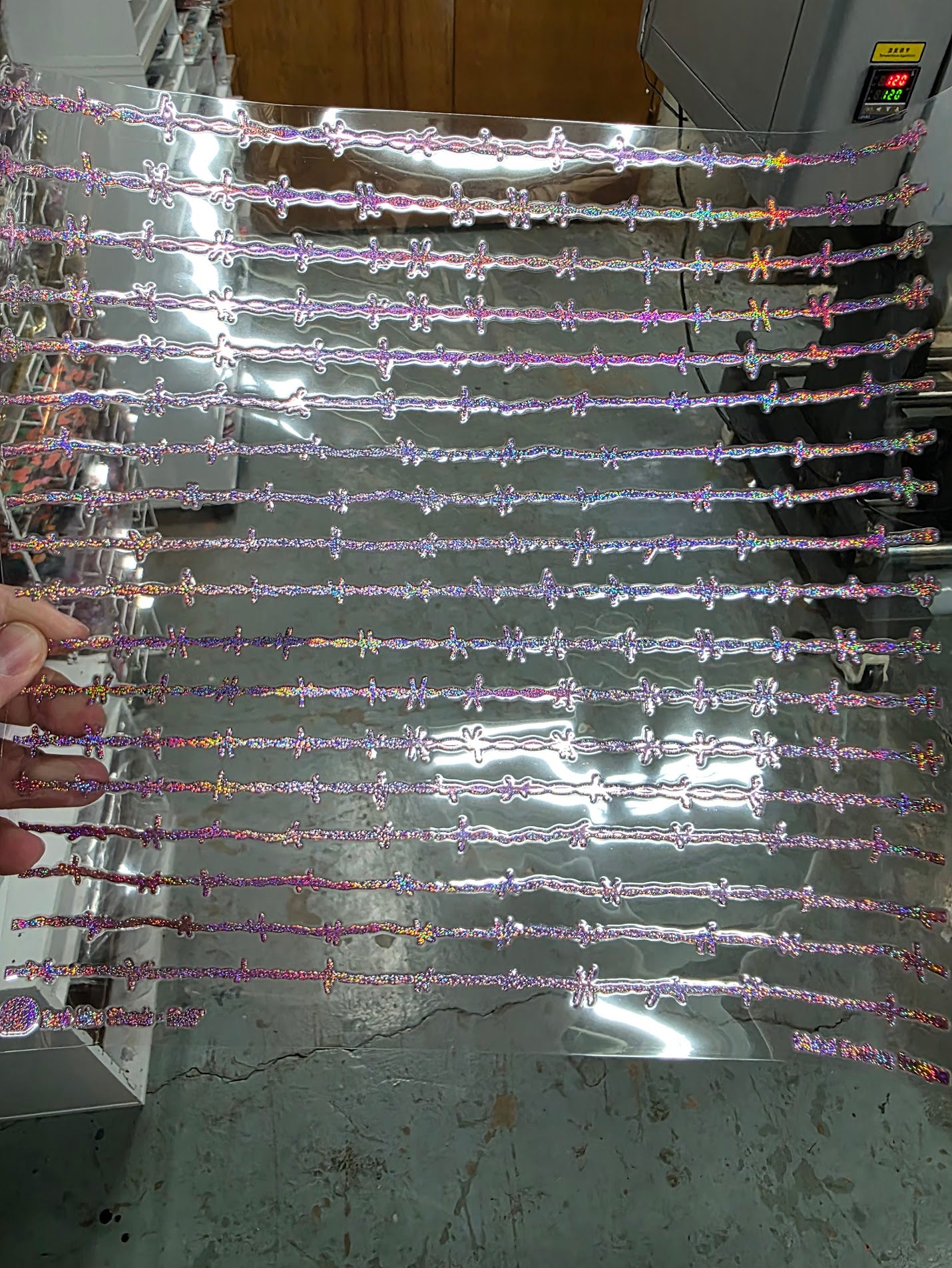 UVDTF Prism Rose Holographic Barb Wire 11"x11"