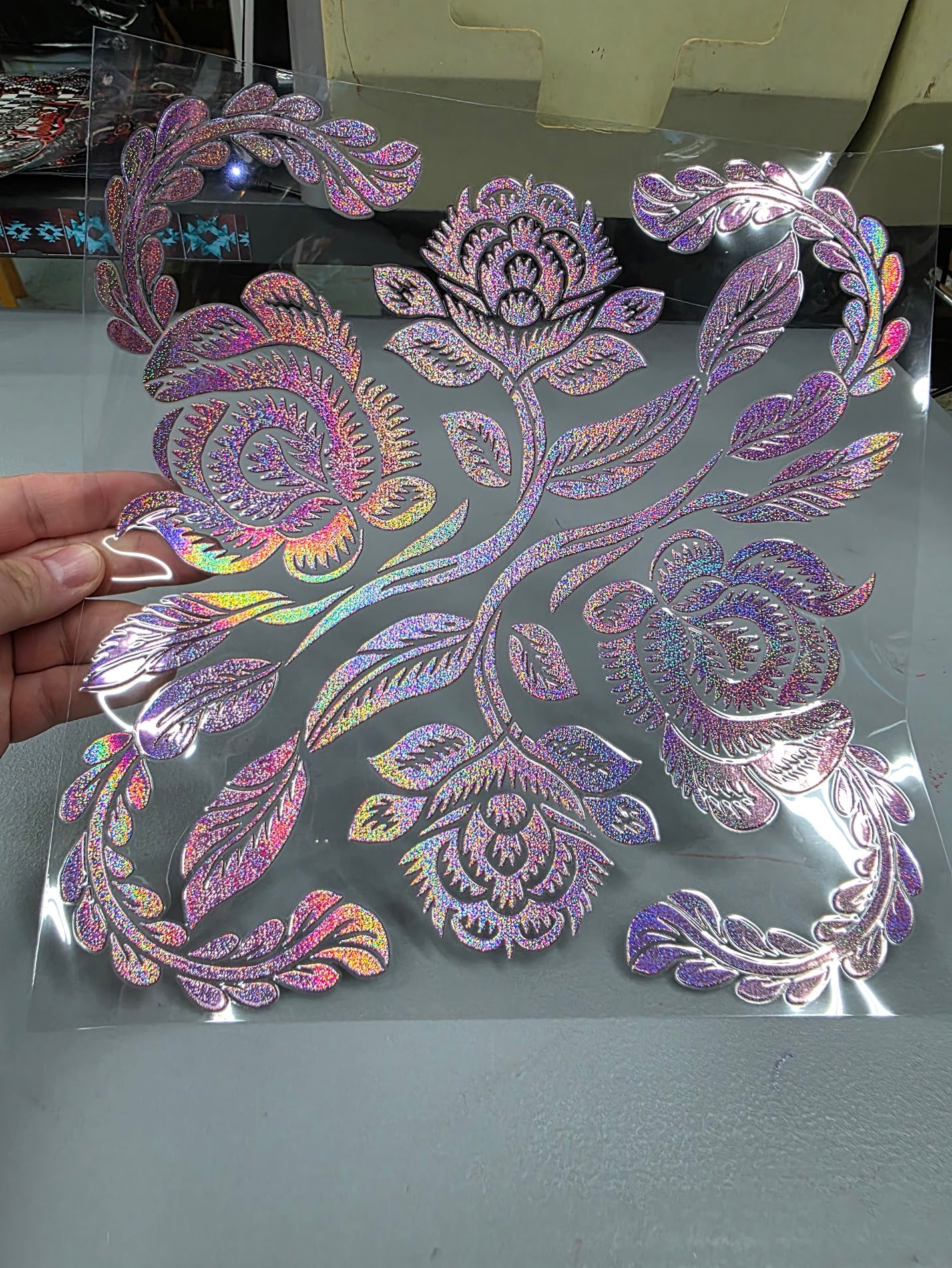 UVDTF Prism Rose Holographic Thistle Flourish 11"x11"