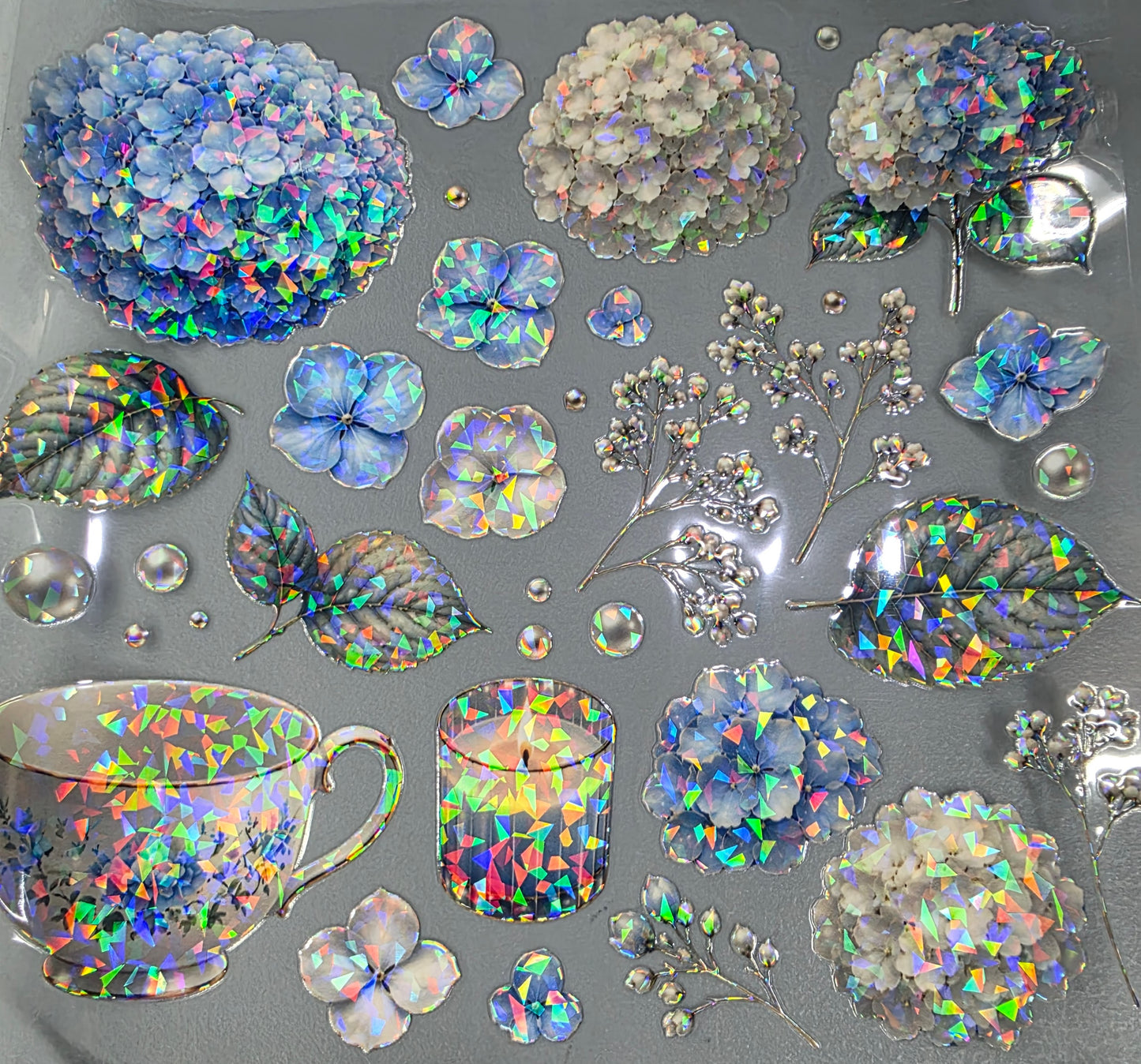 UVDTF Shattered Holographic Hydrangea Haven 11"x11"