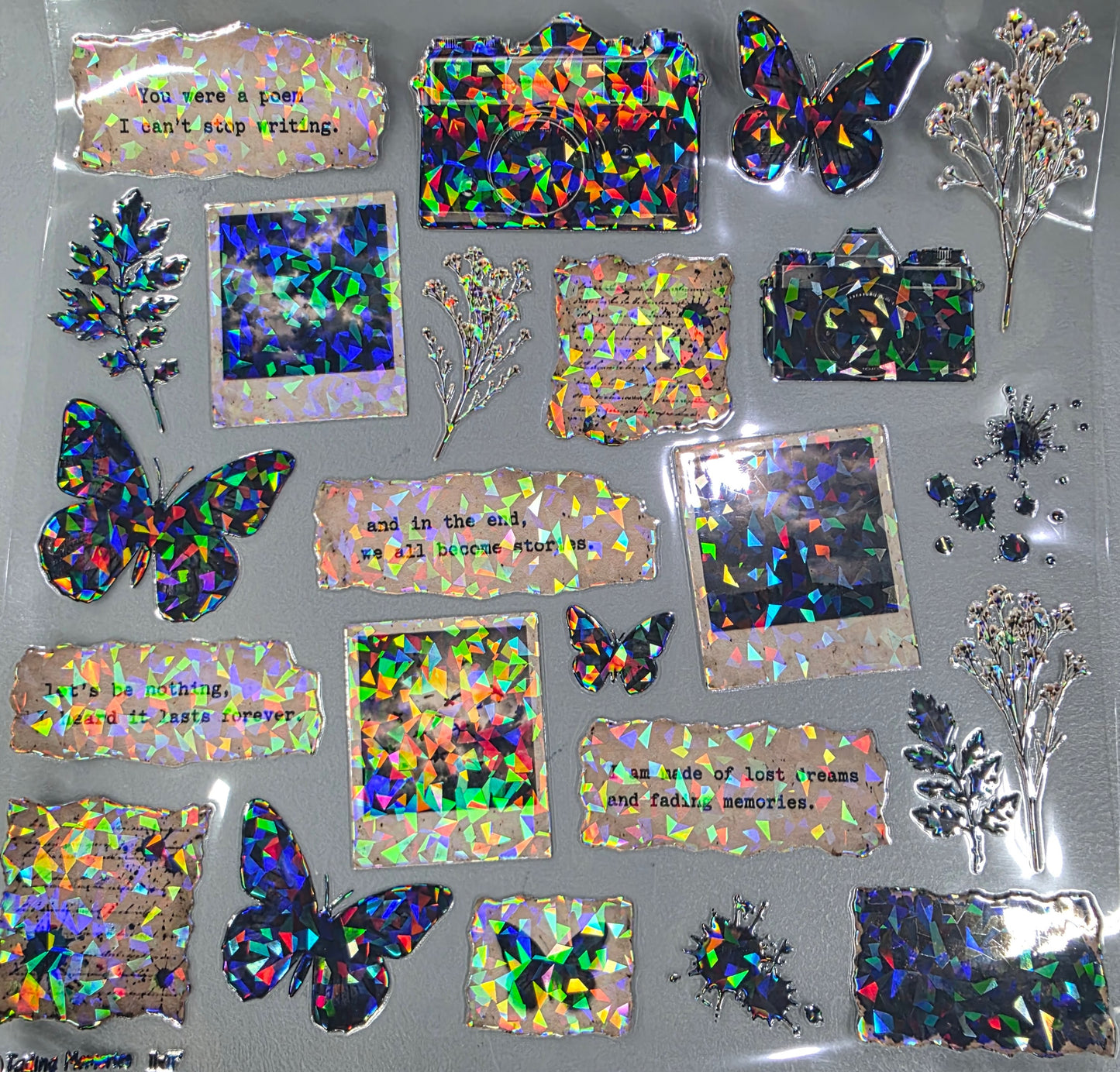 UVDTF Shattered Holographic Fading Memories 11"x11"