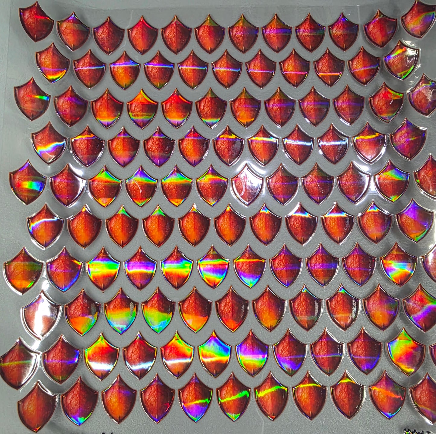 UVDTF Laser Holographic Red Orange Dragon Scales 11"x11"
