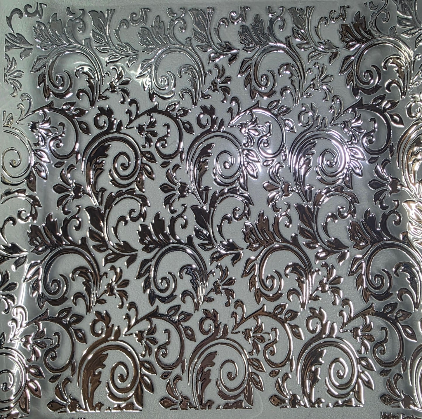 UVDTF Silver Metallic Tooled Leather 11"x11"