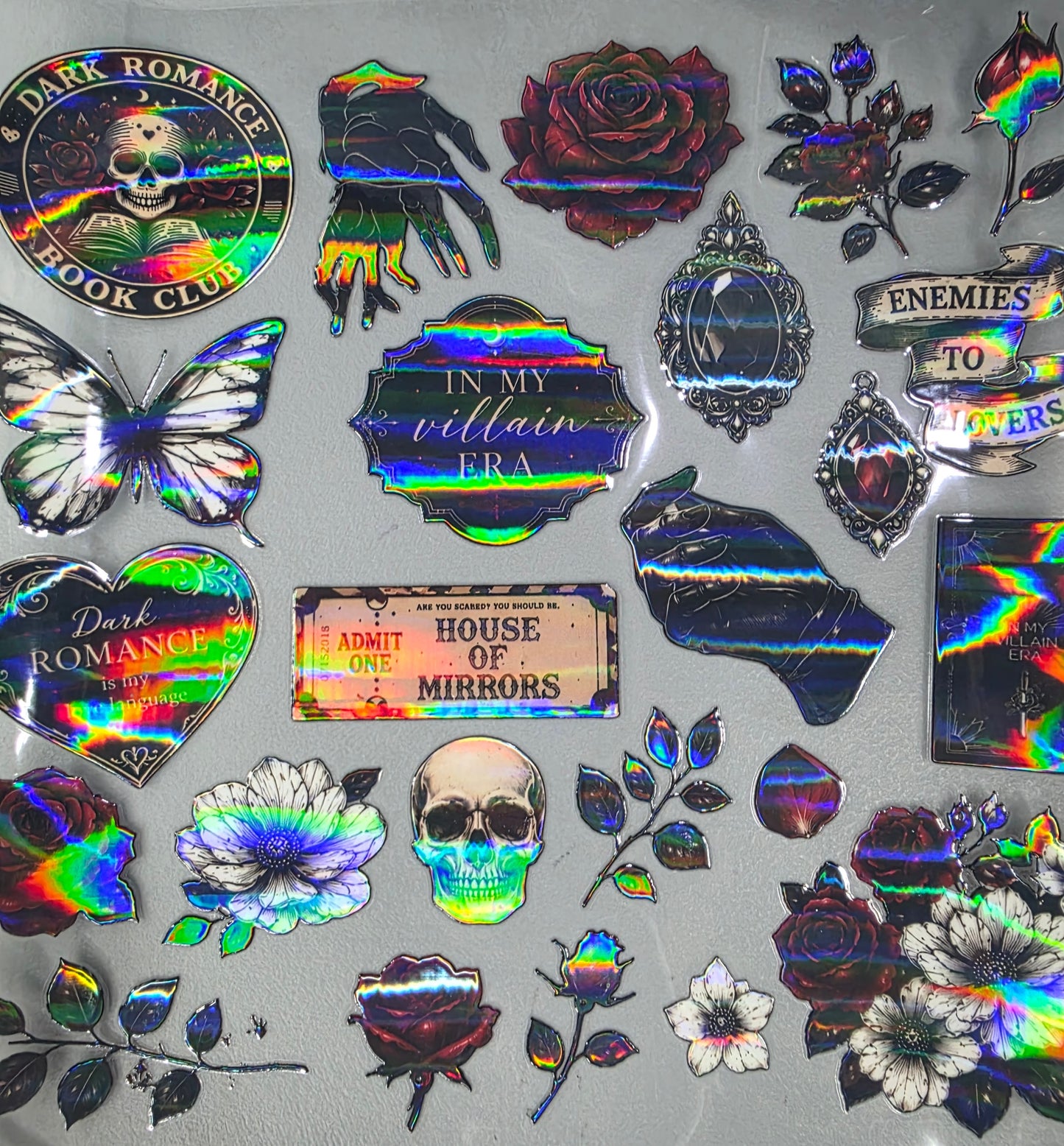 UVDTF Laser Holographic Dark Romance Book Club 11"x11"