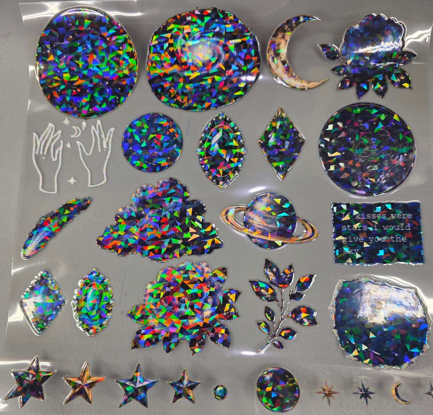 UVDTF Shattered Holographic If Kisses Were Stars 11"x11"