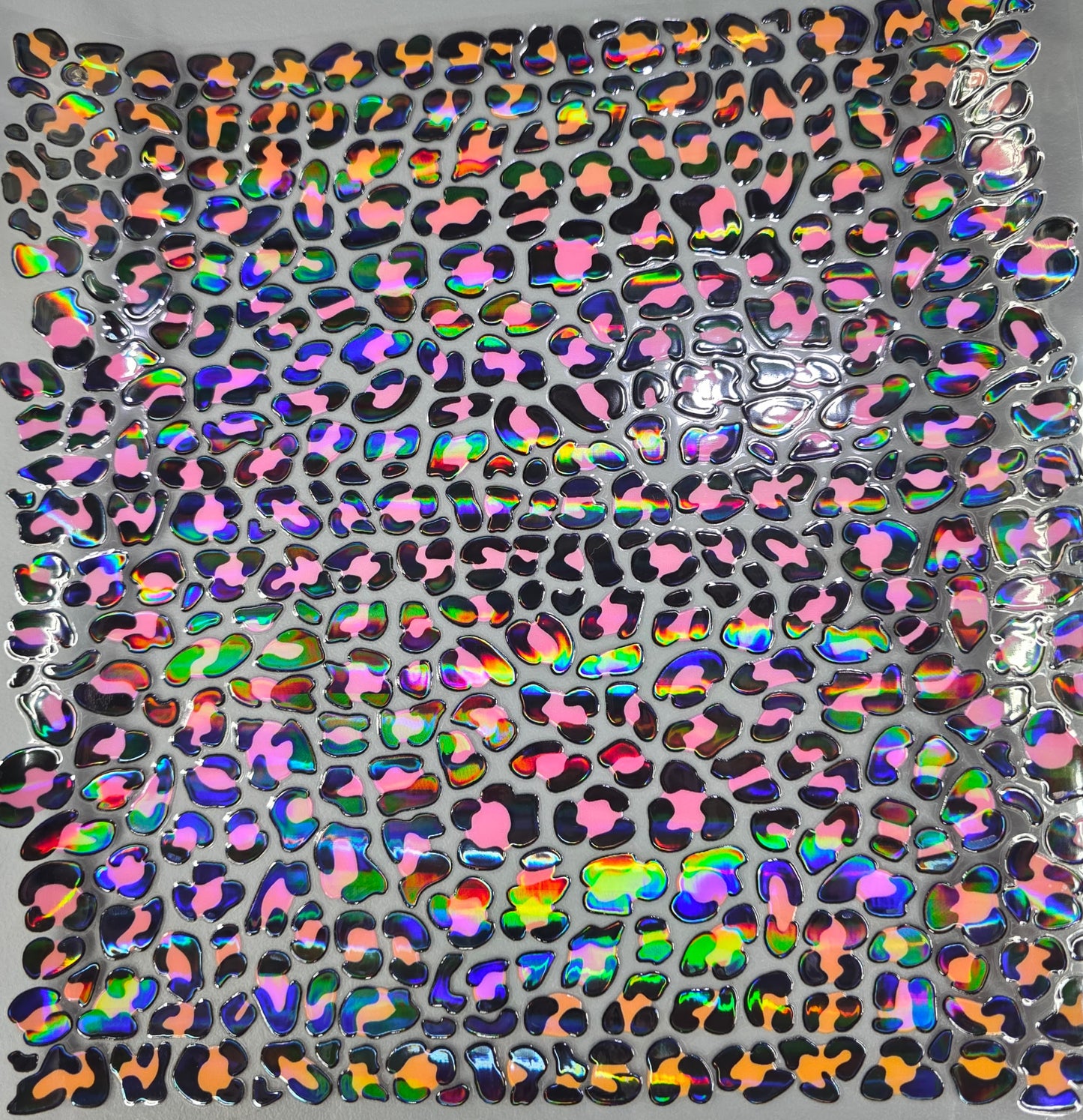 UVDTF Laser Holographic Sunset Leopard Print 11"x11