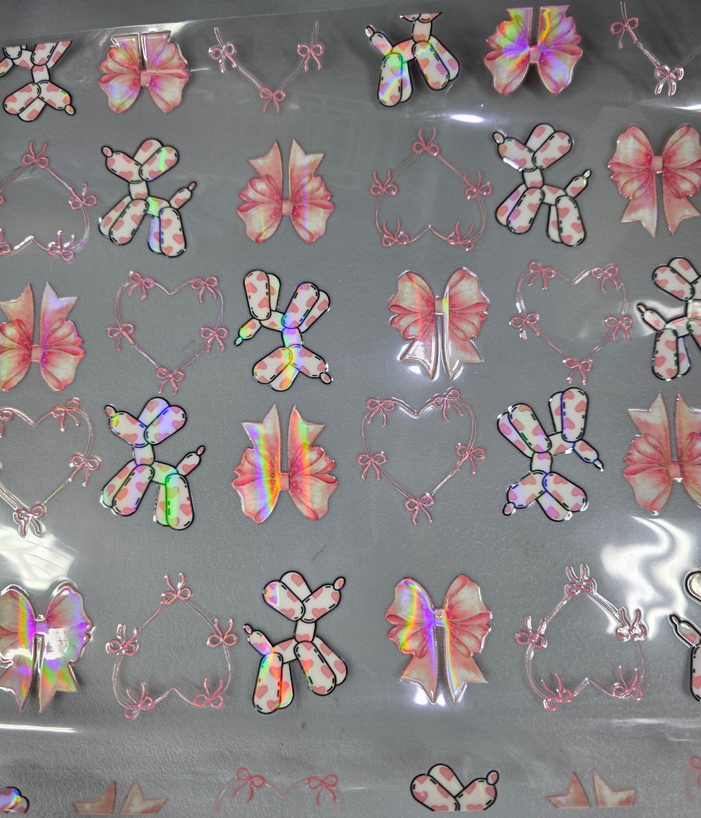 UVDTF Laser Holographic Balloon Dogs and Bows 11"x11"