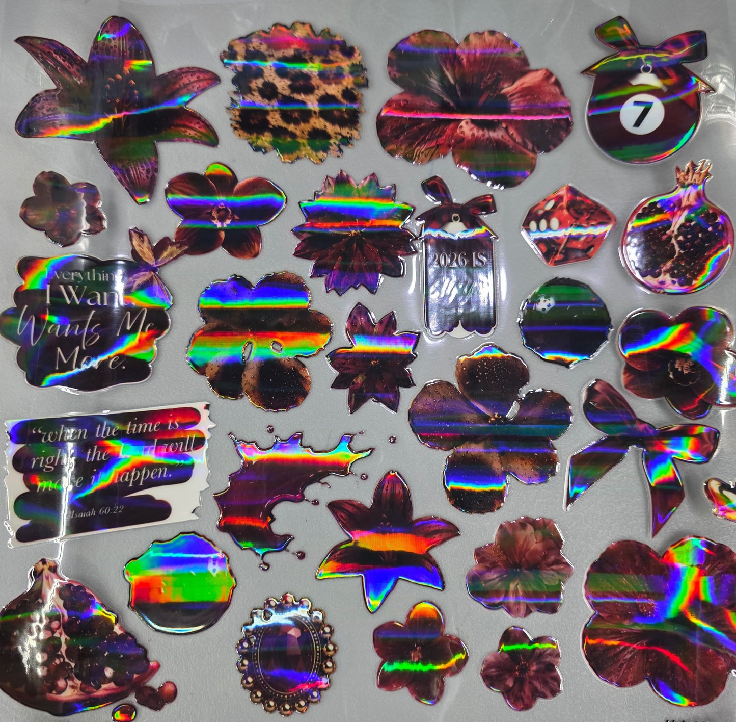 UVDTF Laser Holographic Everything I Want Wants Me More 11"x11"