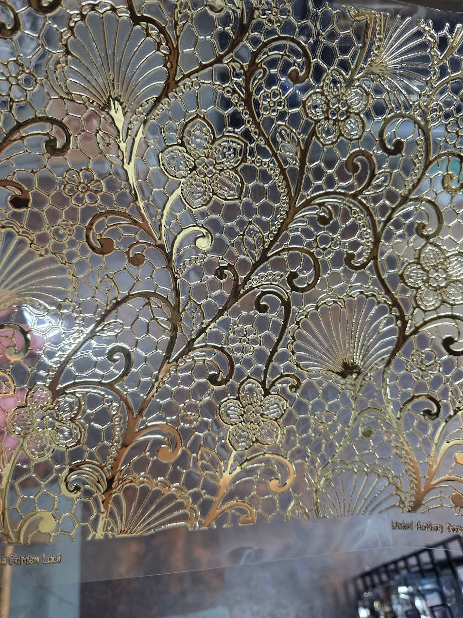 UVDTF Champagne Metallic Secret Garden Lace 11"x11"