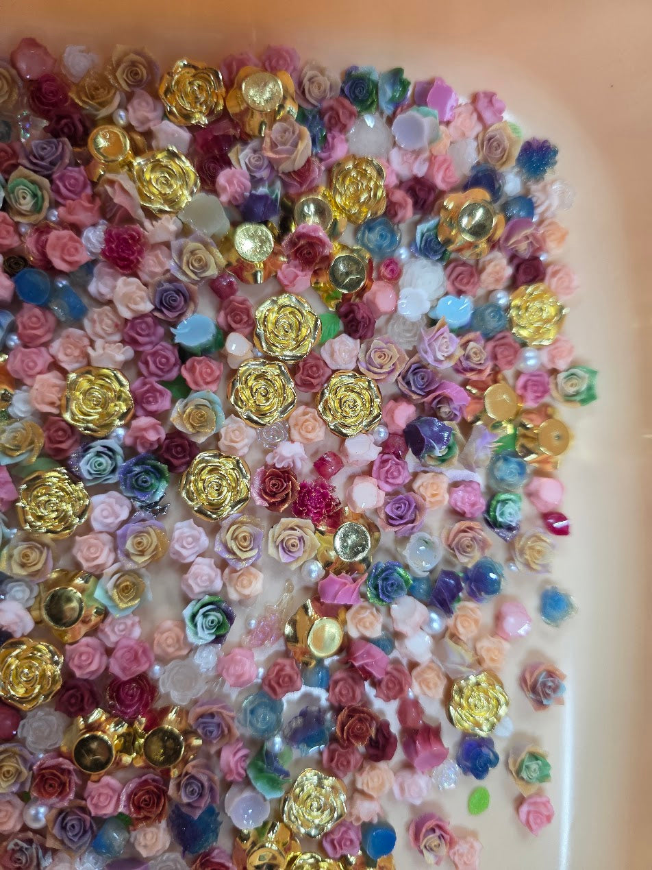 Golden Blush Rose Embellishment Mix 1oz bag
