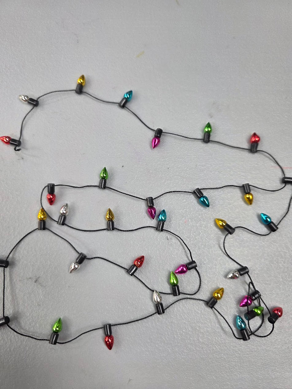 Metallic Christmas Lights Strand Embellishment 1pc