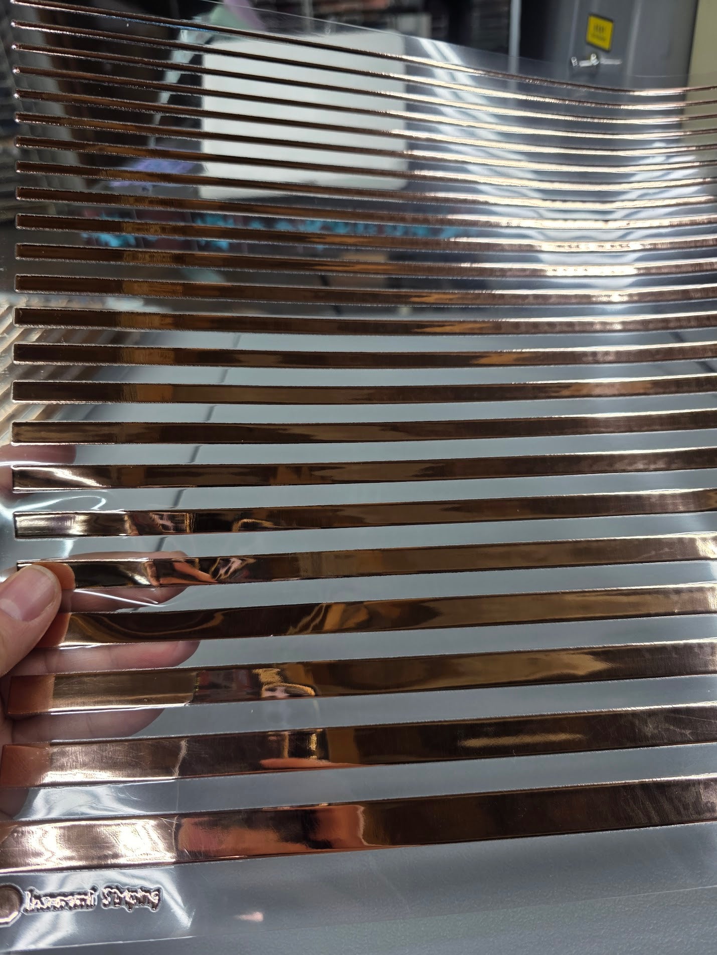 UVDTF Rose Gold Metallic Increment Striping 11"x11"