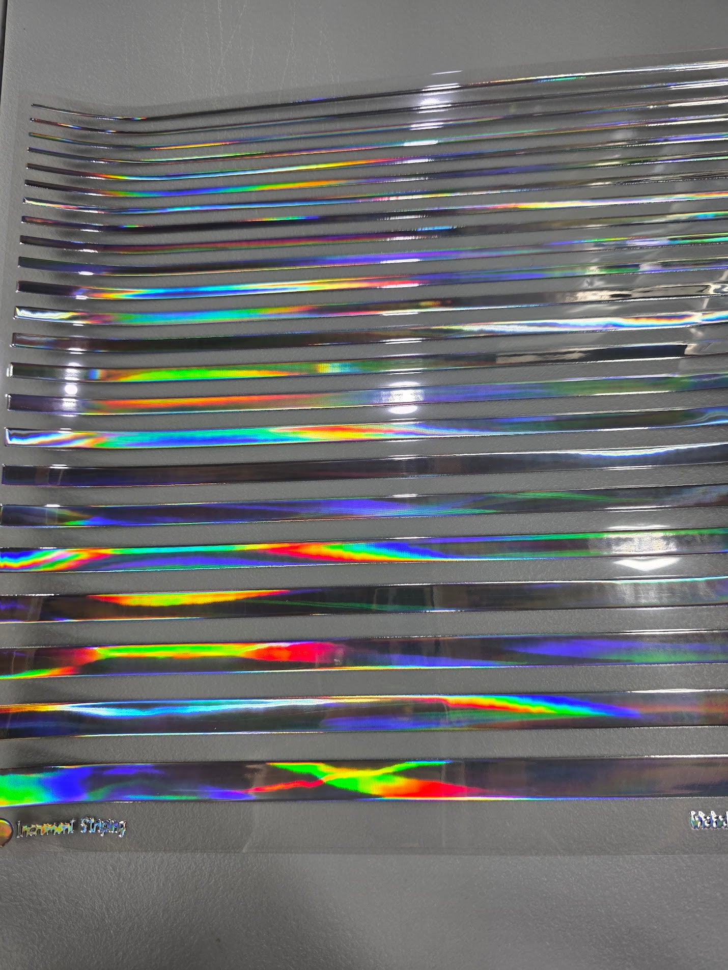 UVDTF Laser Silver Holographic Increment Striping 11"x11"
