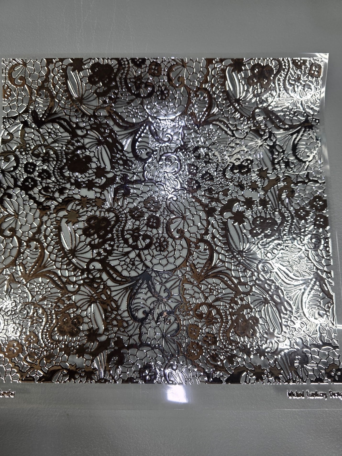 UVDTF Silver Metallic Lace Samba 11"x11"