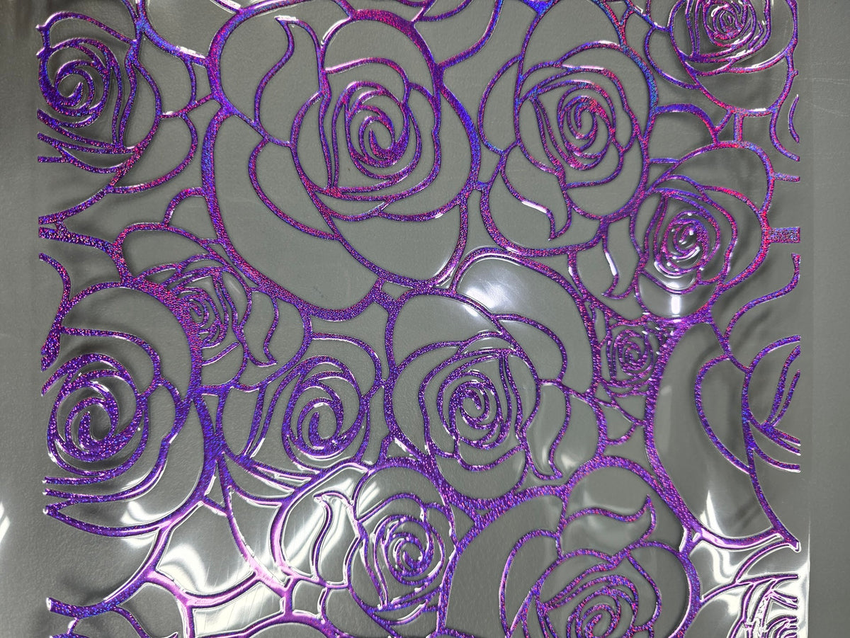 UVDTF Prism Purple Holographic Rose Outlines 11"x11"