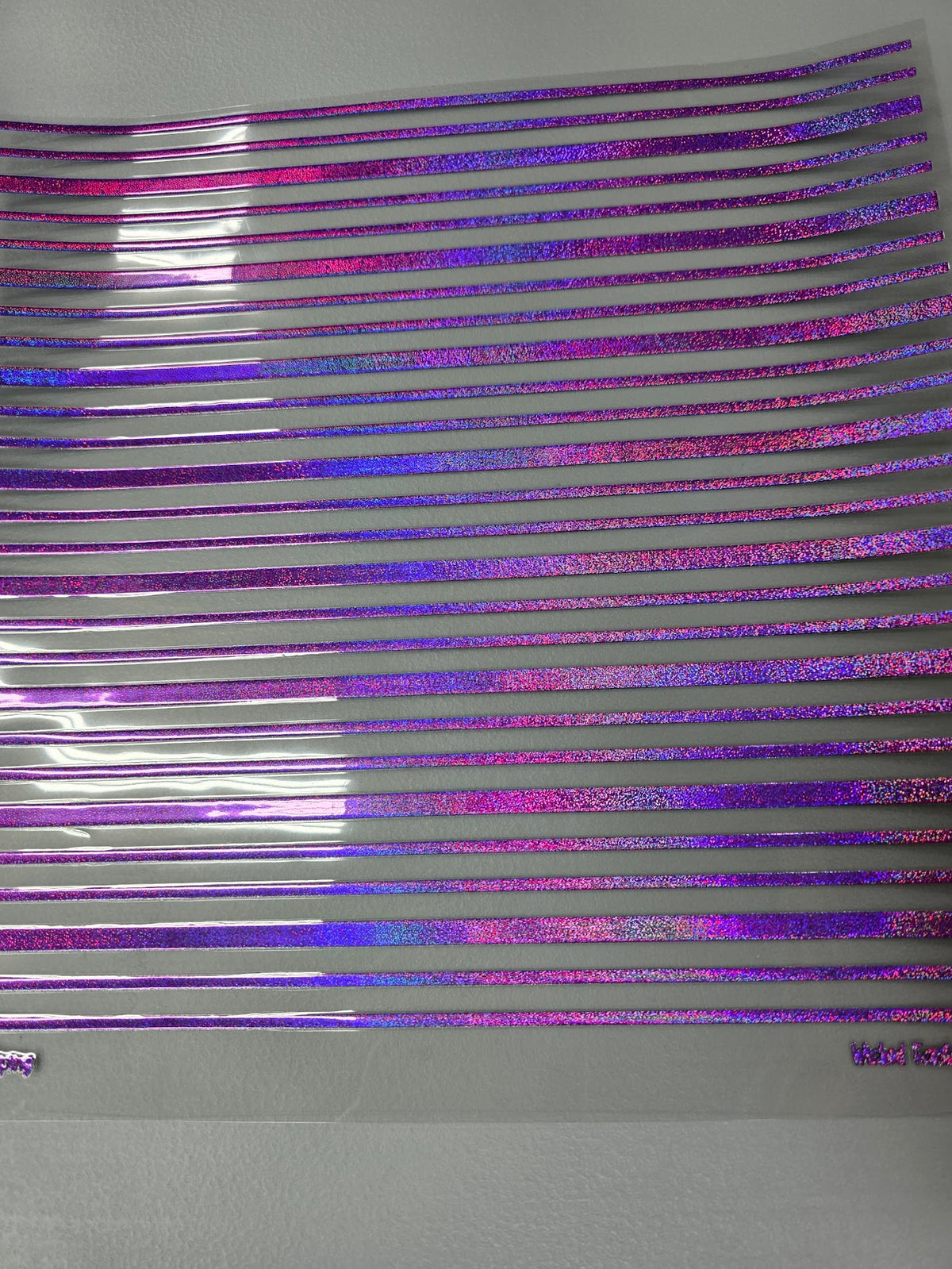 UVDTF Prism Purple Holographic Pin Stripes 11"x11"