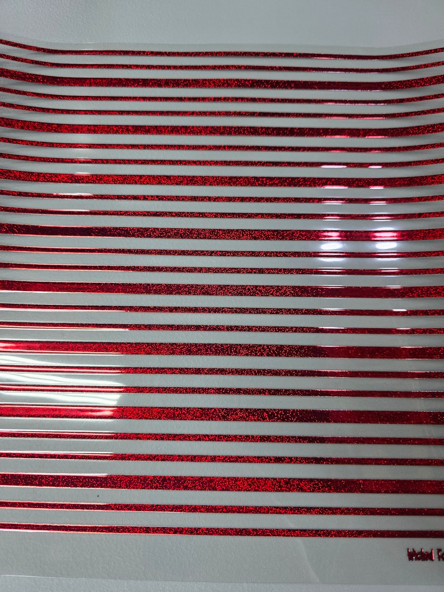 UVDTF Prism Red Metallic Pin Stripes 11"x11"