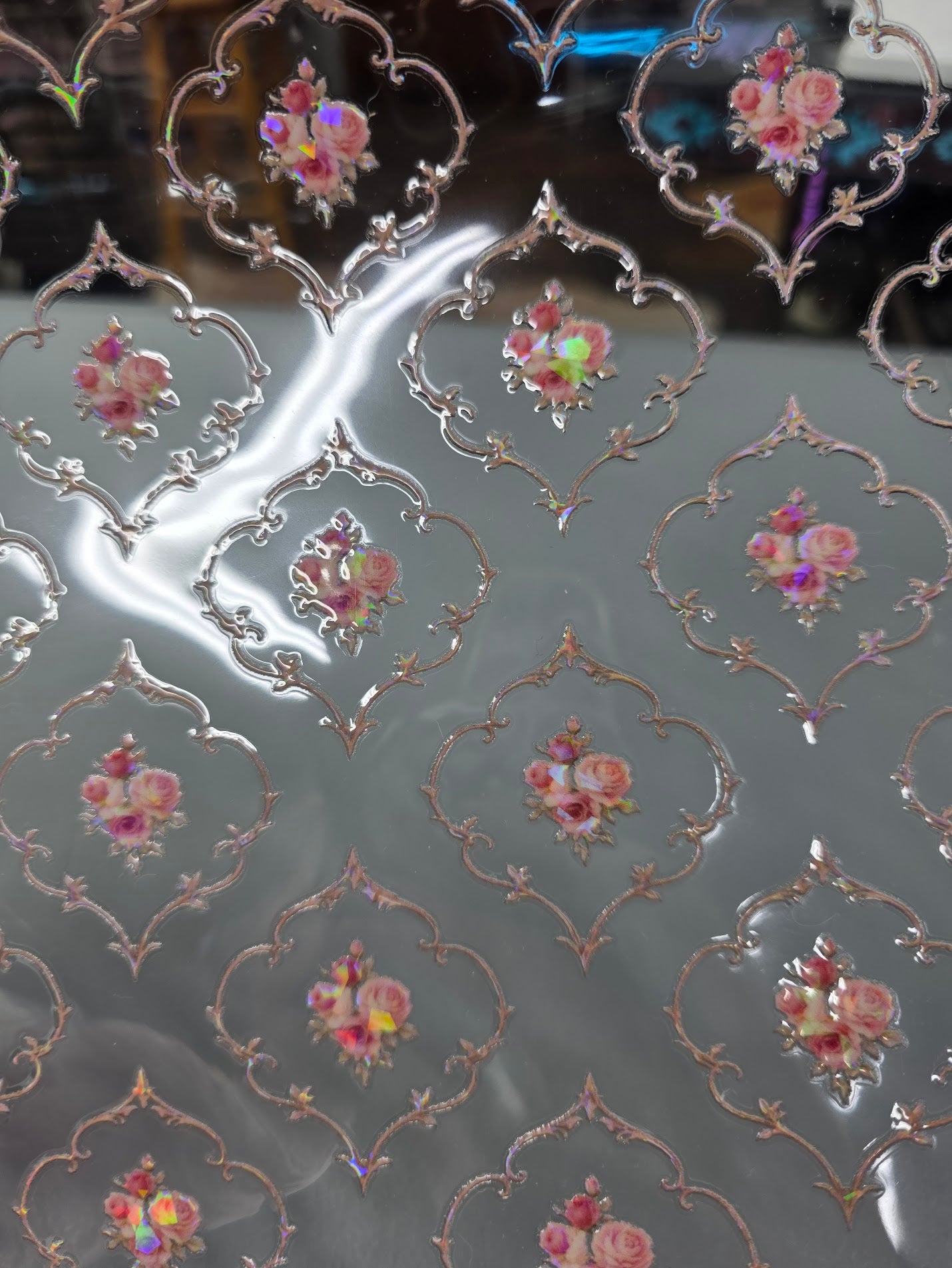 UVDTF Shattered Holographic Regency Damask 11x11"