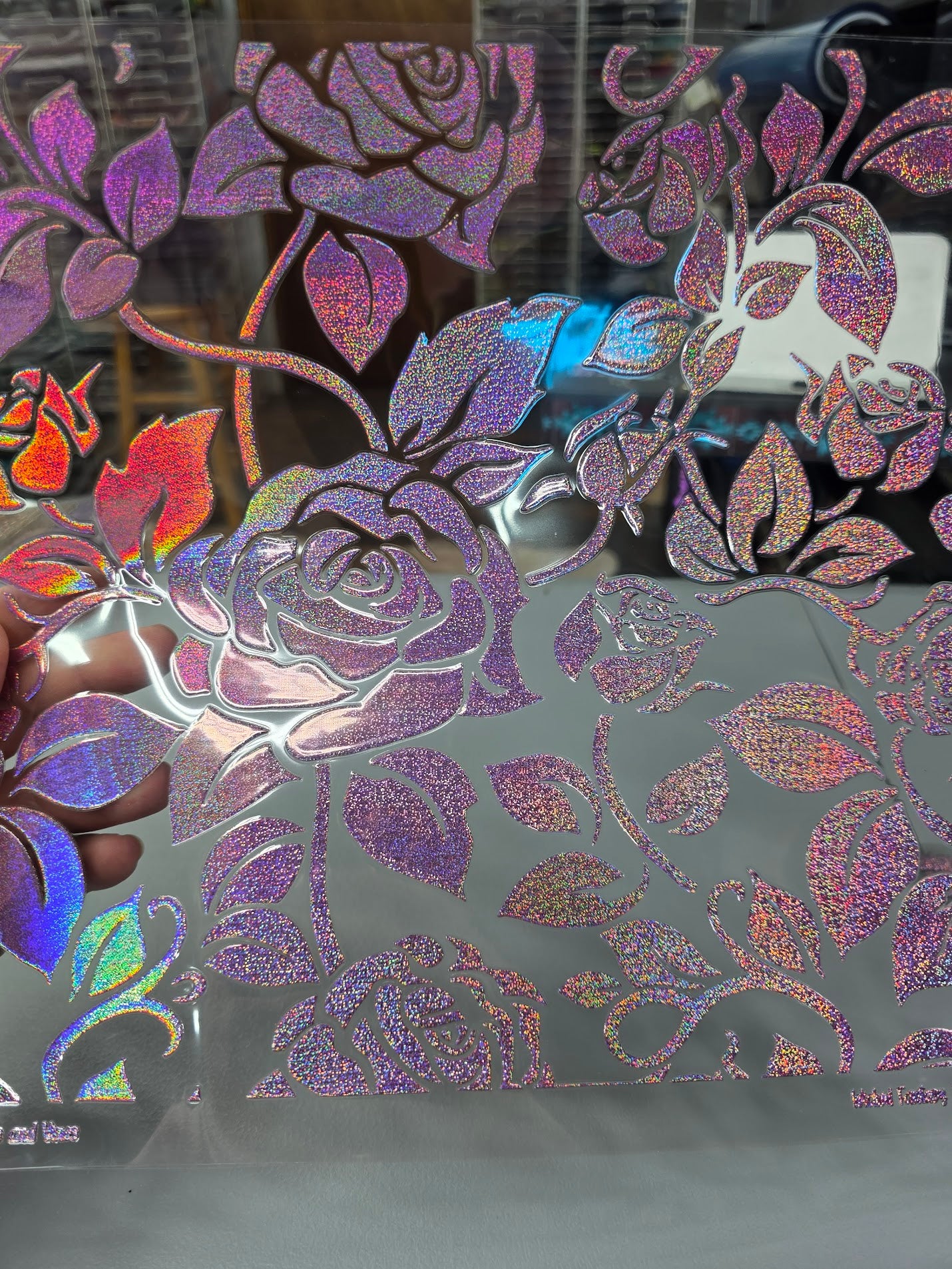 UVDTF Prism Rose Holographic Roses and Vines 11x11"