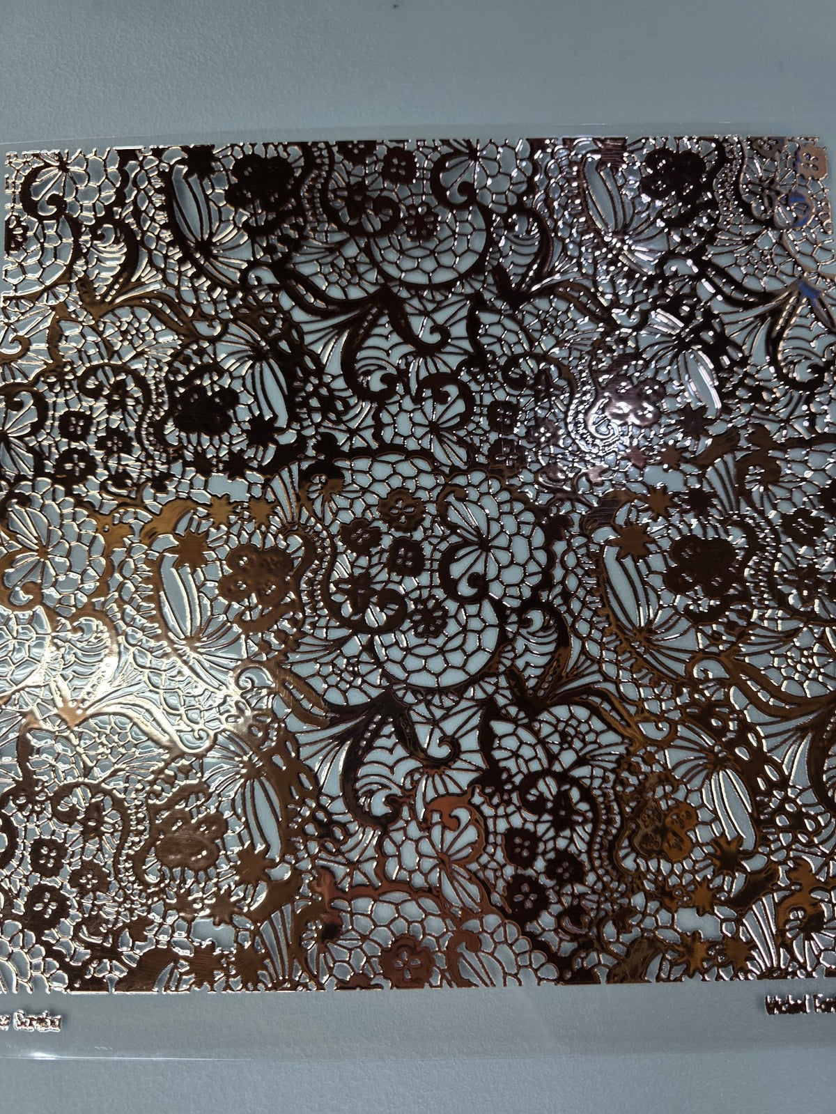 UVDTF Rose Gold Metallic Lace Samba 11"x11"