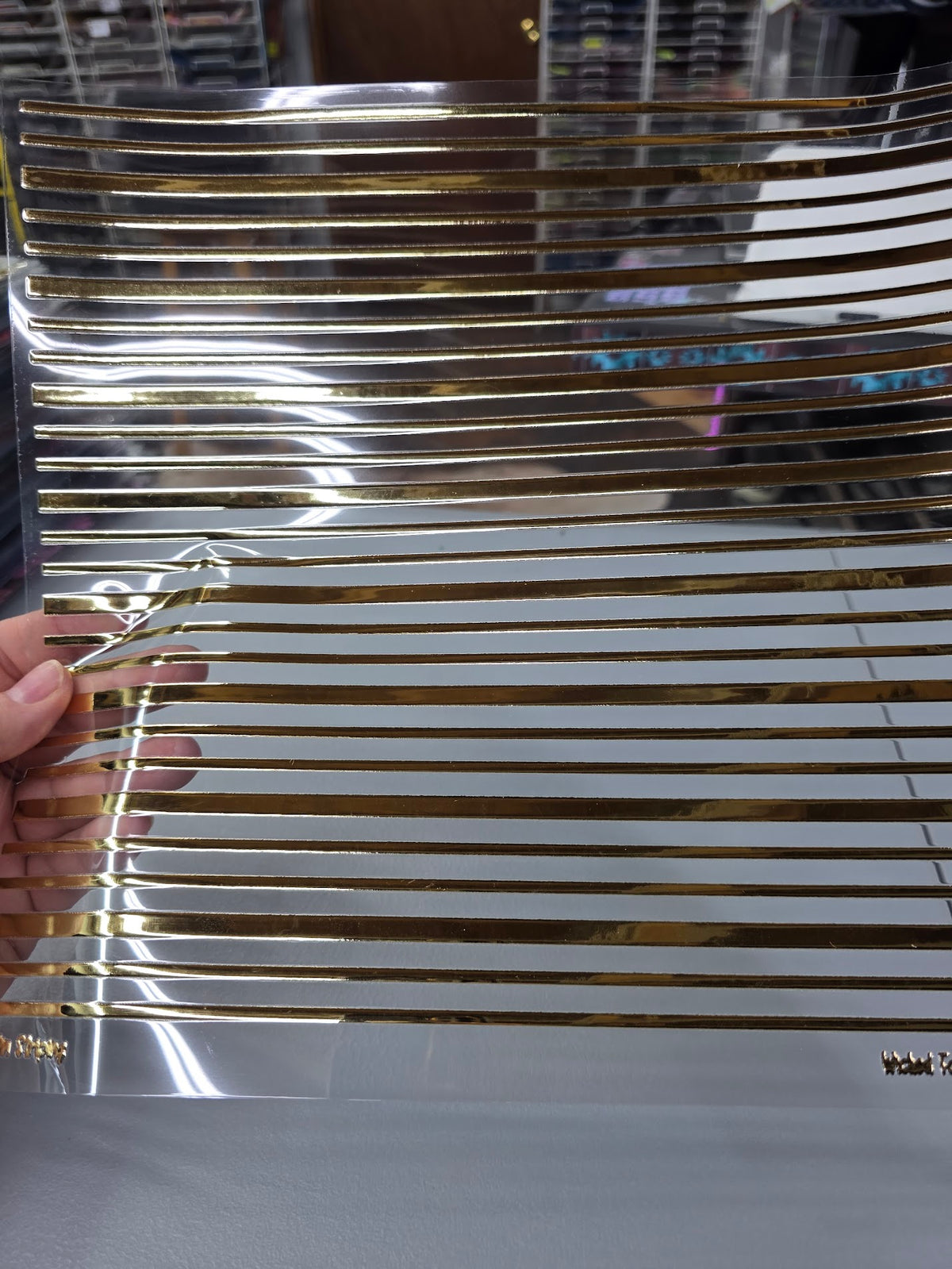 UVDTF Champagne Metallic Pin Stripes 11"x11"