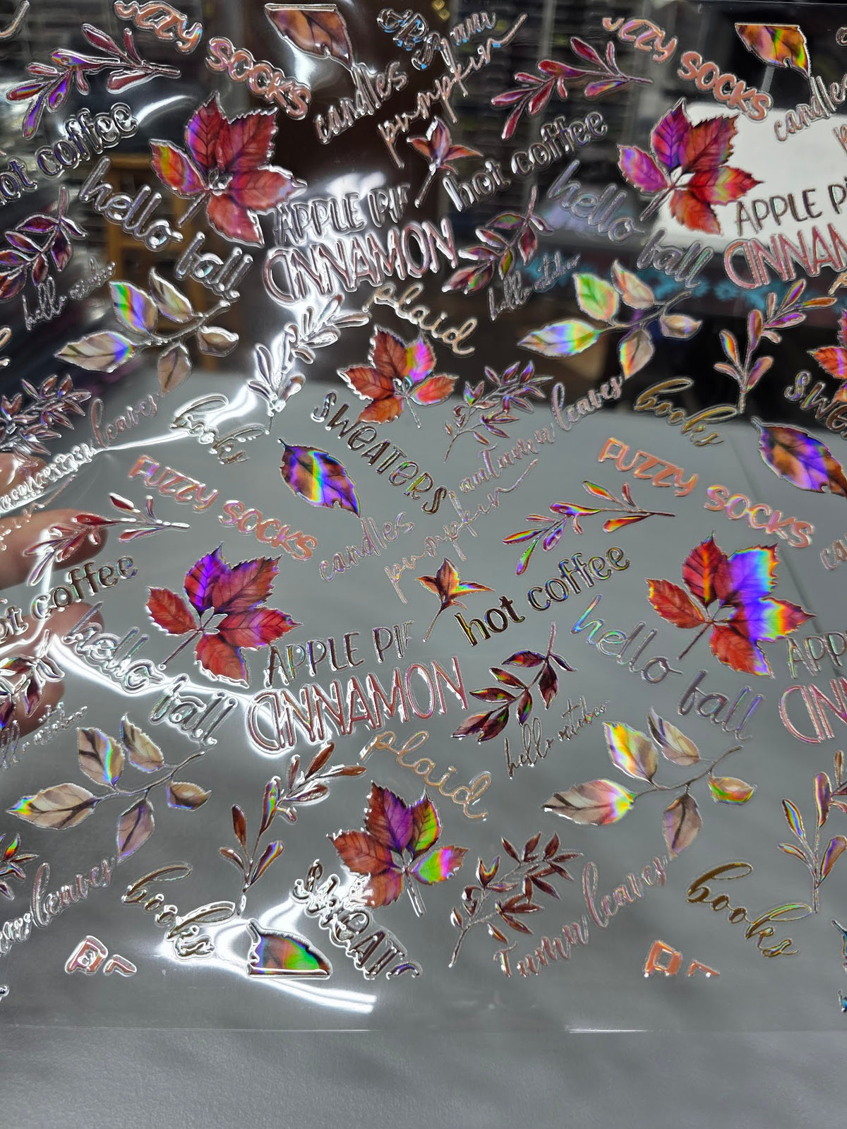 UVDTF Laser Holographic Hello Fall 11"x11"