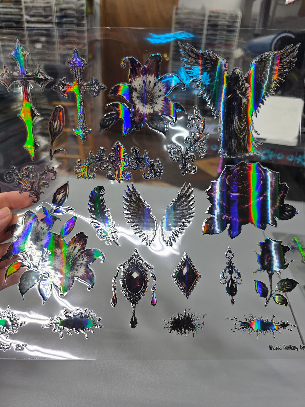 UVDTF Laser Holographic Dark Angel 11"x11"