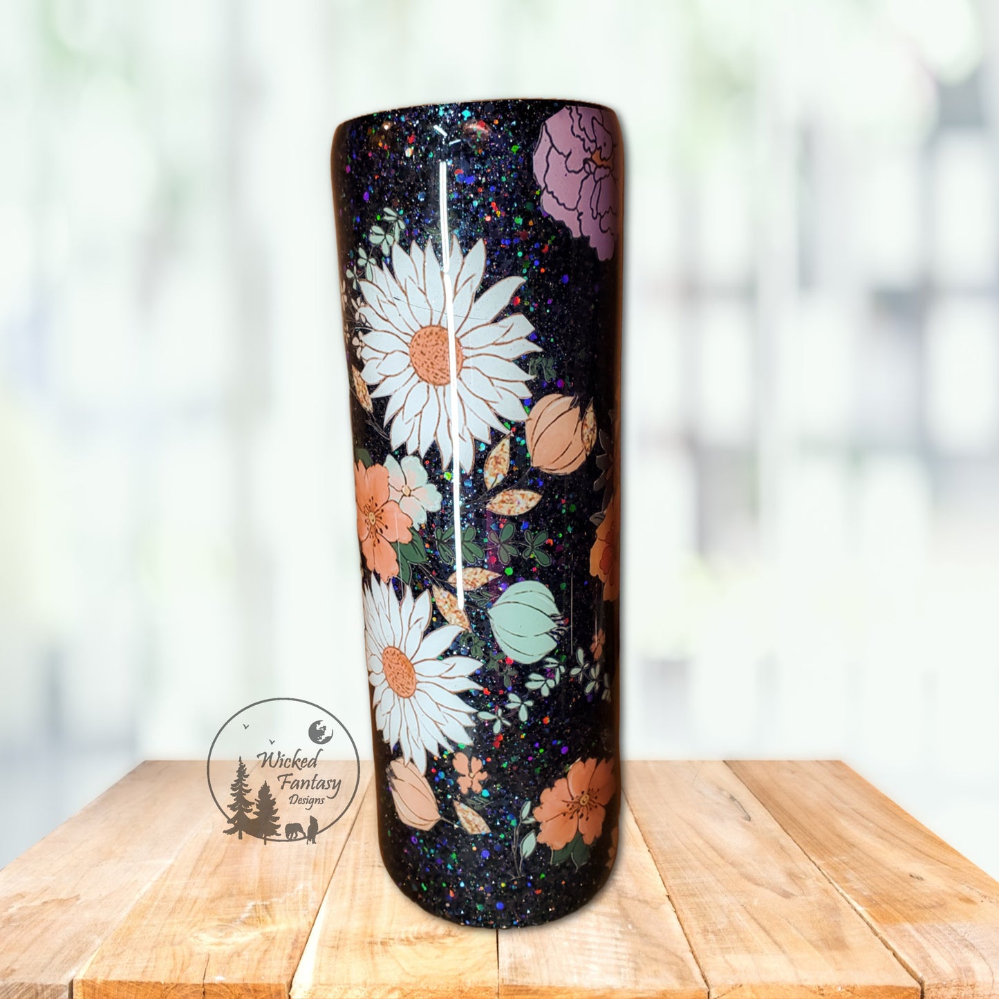 Ghostface with Vintage Retro Flowers Epoxy Tumbler 30oz