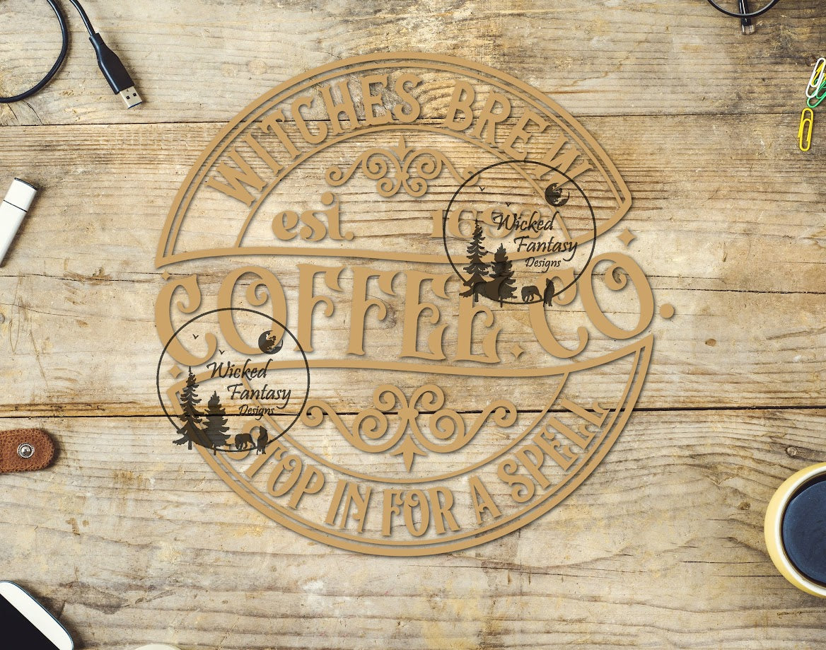 UVDTF Witches Brew Coffee Co. Stop In For A Spell 1pc