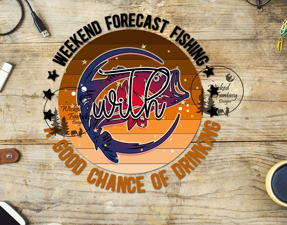 UVDTF Weekend Forecast Fishing With A Good Chance Of Drinking Bass 1pc