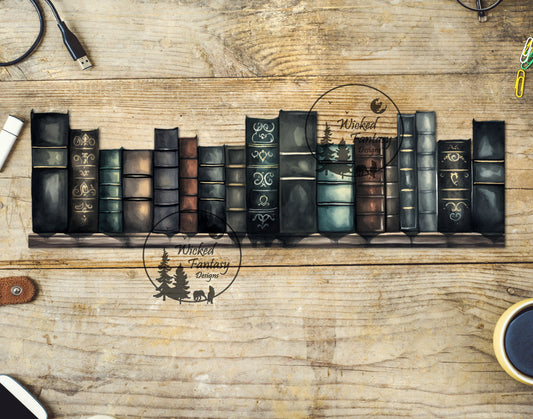 UVDTF Decal Tumbler Element Dark Gothic Books Transparent Background Sticker 1pc