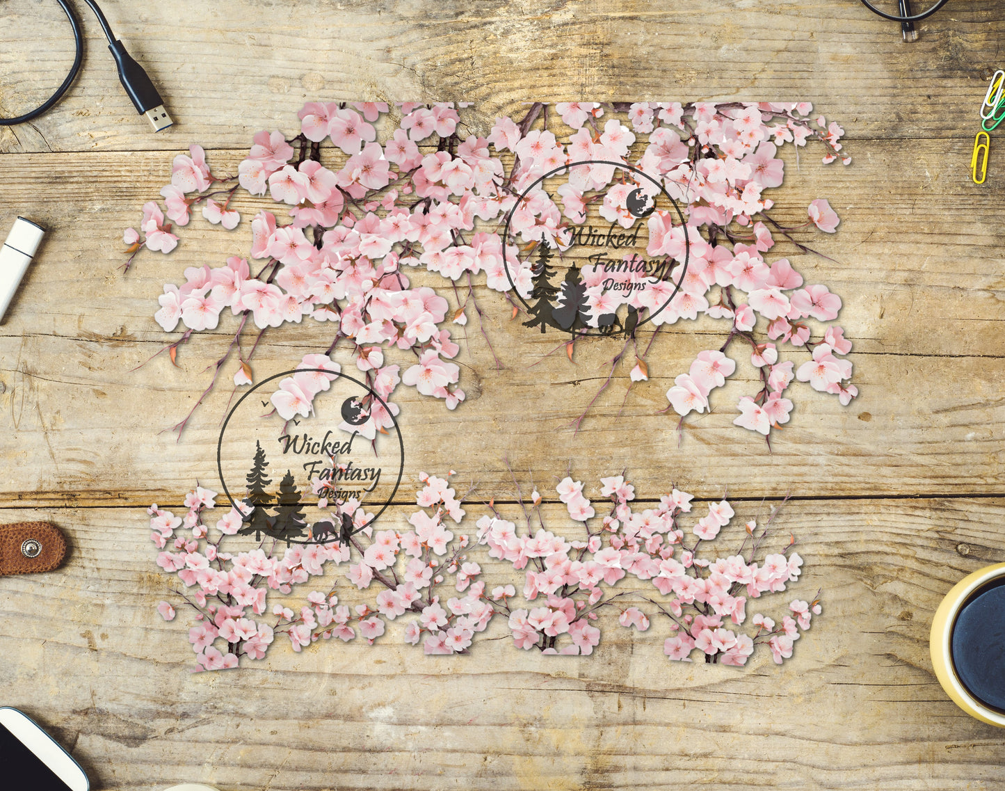 UVDTF Cherry Blossom Tumbler Element 16oz 40oz Wrap