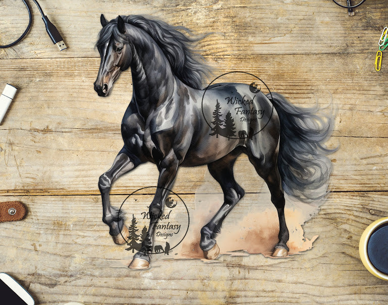 UVDTF Black Horse in the Dust