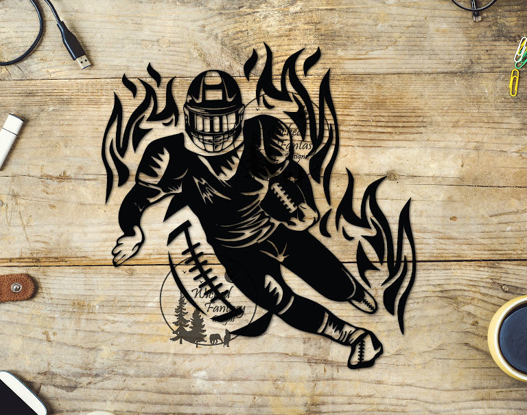 UVDTF Football Player Surrounded in Flames