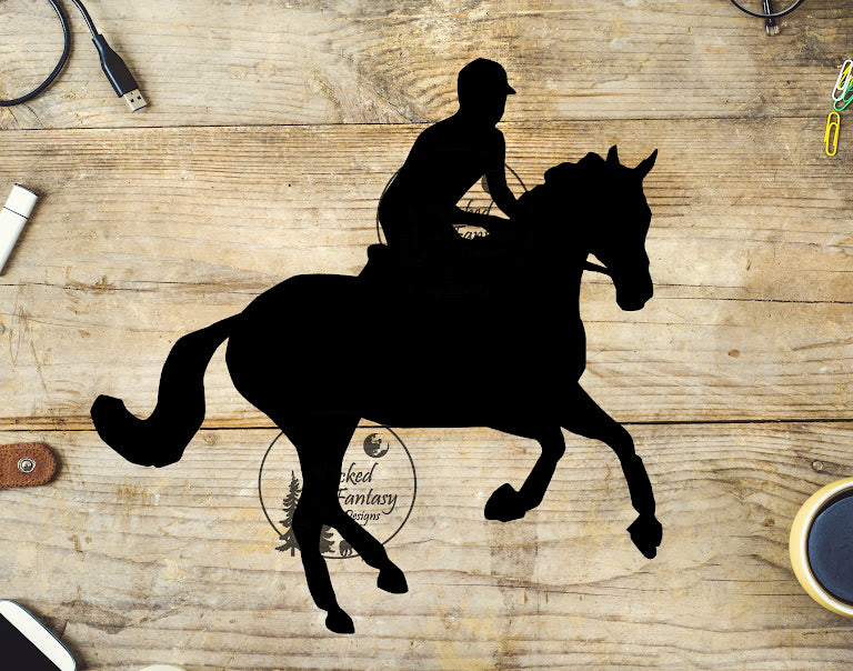 UVDTF Jumping Horse Cantering Silhouette