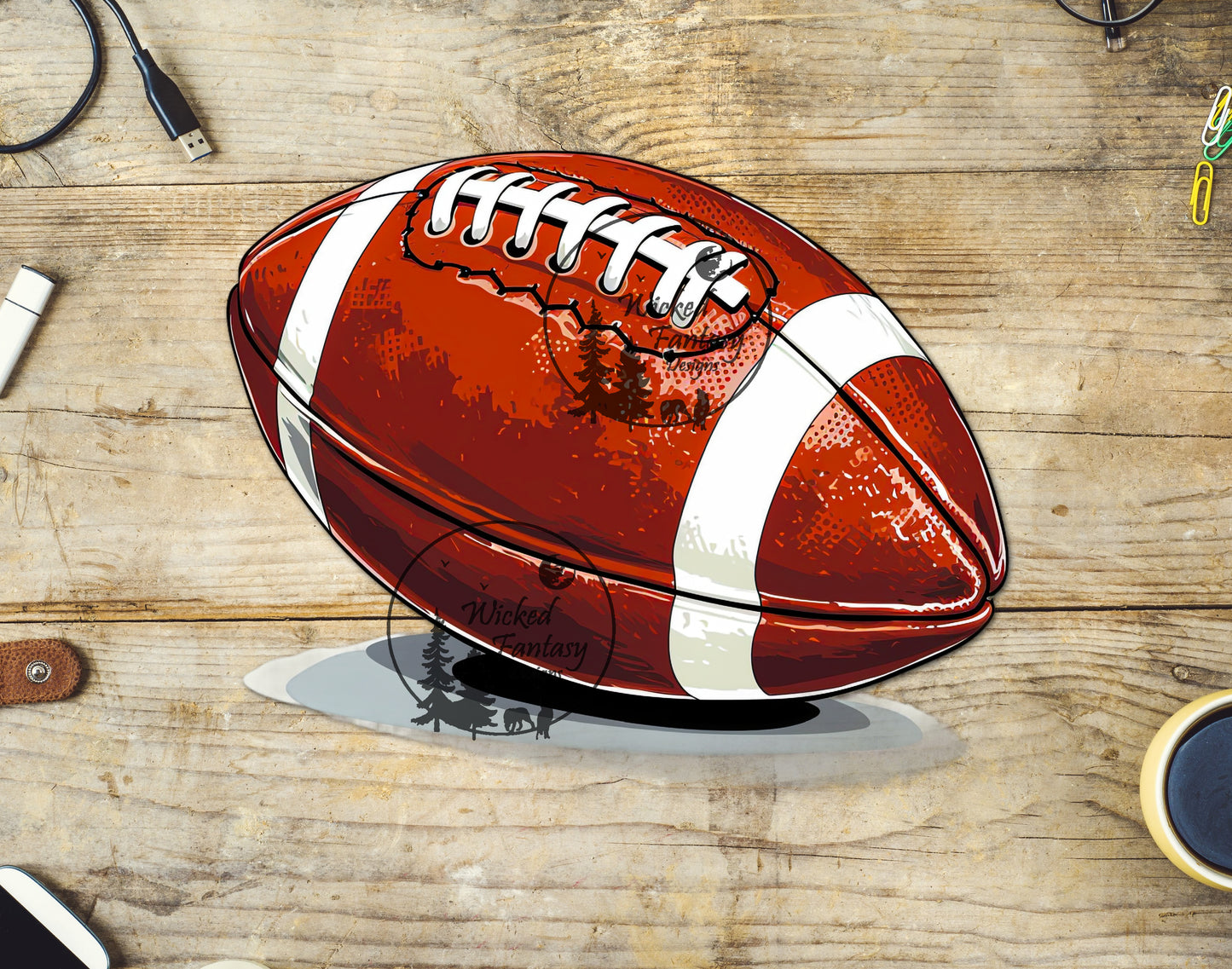 UVDTF Decal Football with Shadow