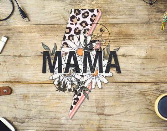 UVDTF Decal Mama Pink Leopard and Flowers