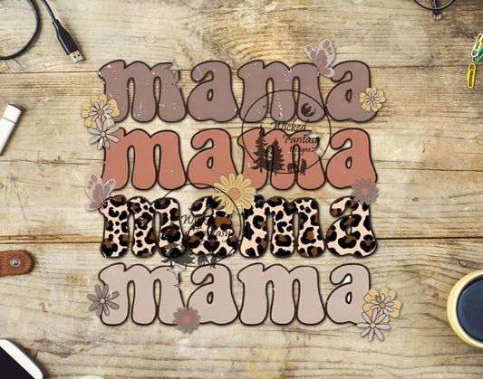 UVDTF Decal Retro Mama Neutrals Leopard Print