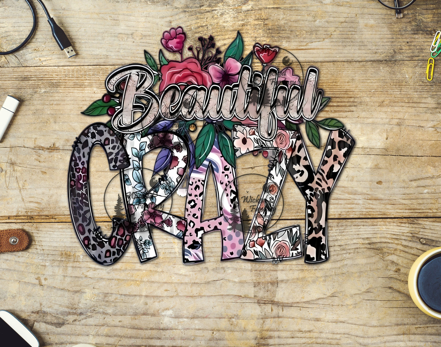 UVDTF Beautiful Crazy Floral Bouquet