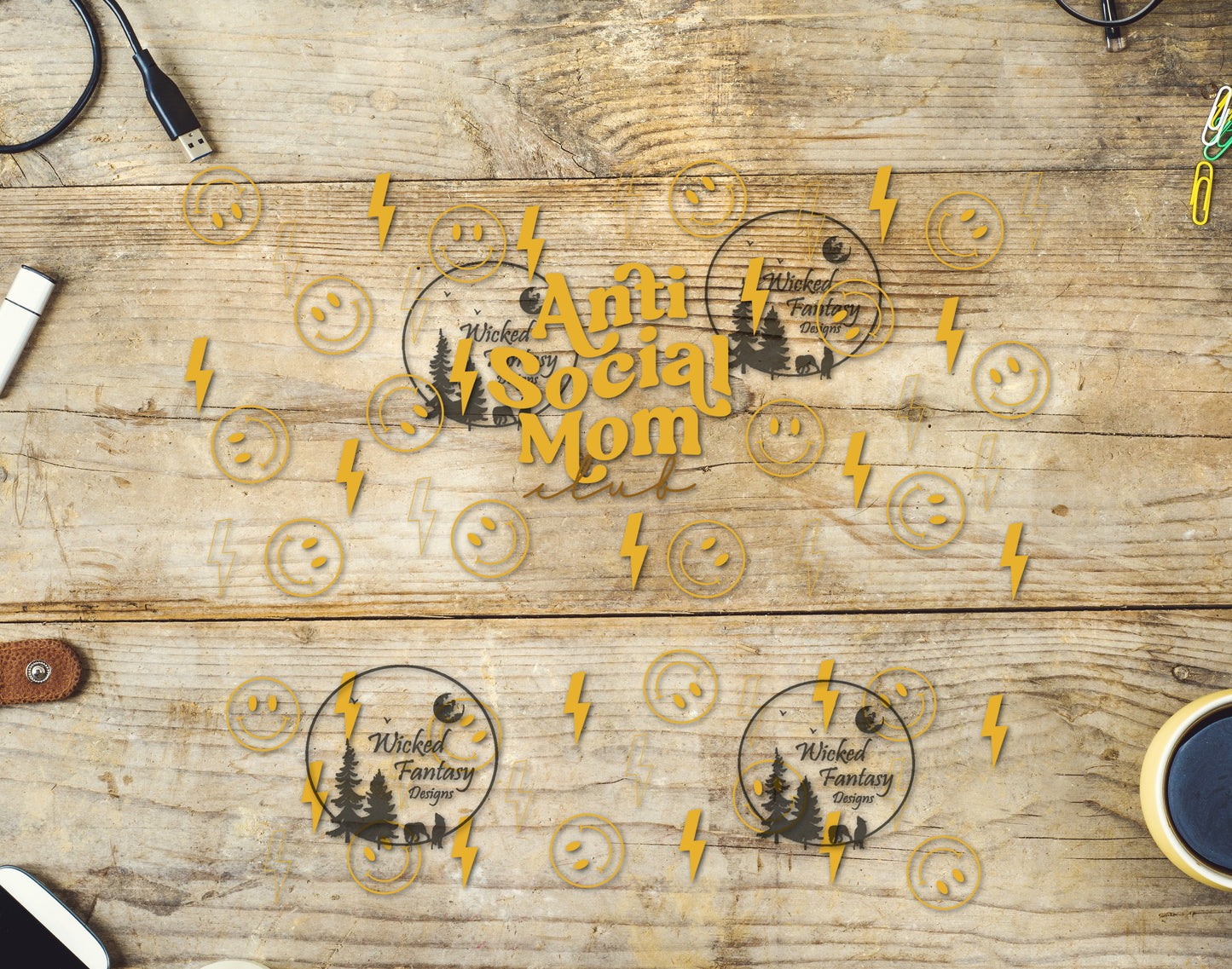 UVDTF Antisocial Mom Retro Element 16oz 40oz Tumbler Wrap