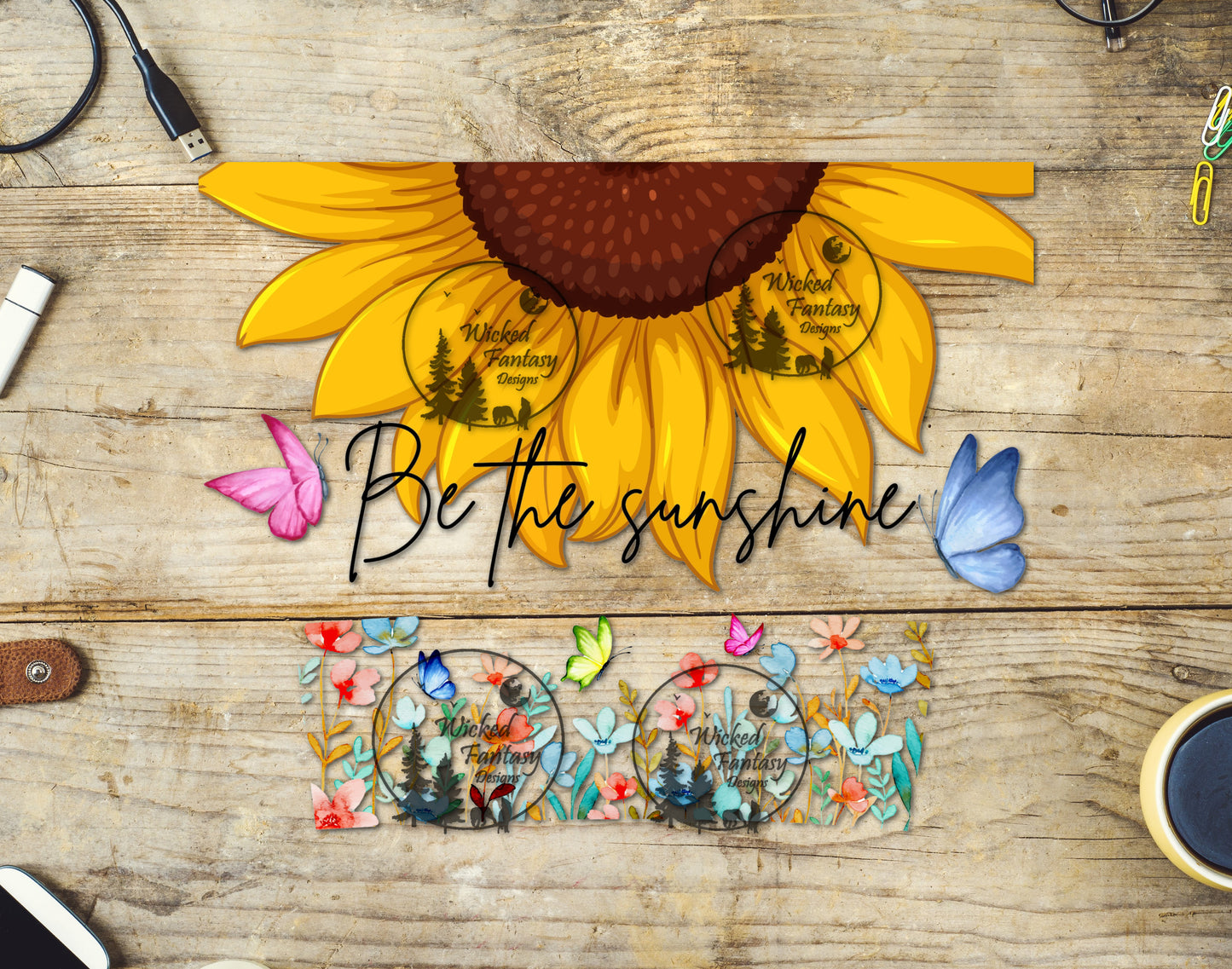 UVDTF Be the Sunshine Boho Flowers Tumbler Element 16oz 40oz Wrap