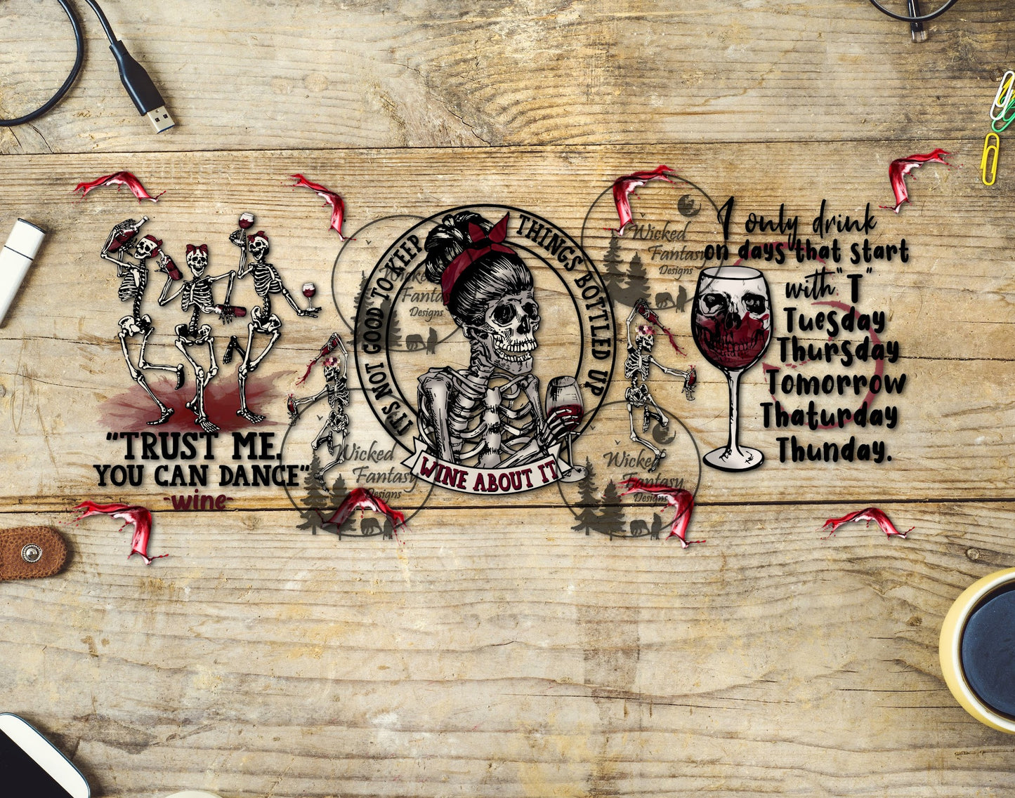 UVDTF Wine About It 16oz Glass Can Wrap Element 1pc