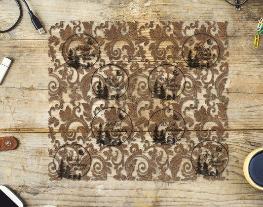 UVDTF Decal Textured Tooled Leather Element Sheet