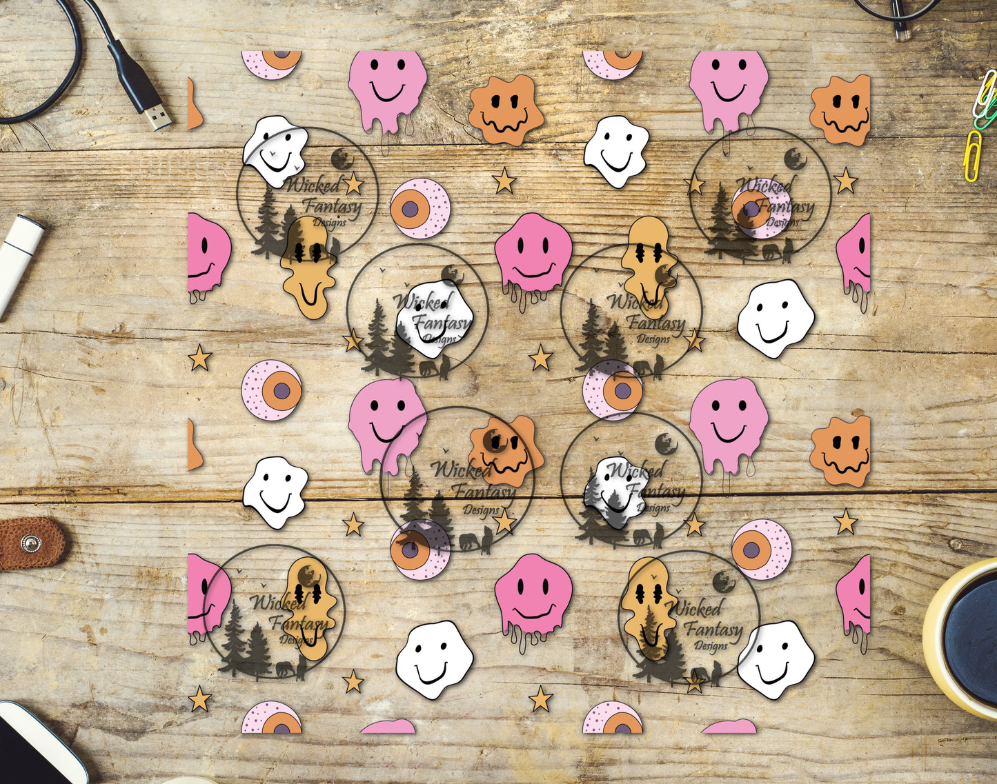UVDTF Decal Sheet Retro Melting Pastel Elements
